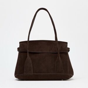 NWOT Zara Brown Suede City Shoulder Bag